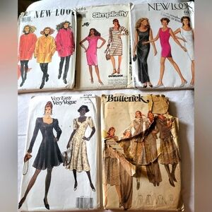 Bundle of 5 vintage sewing patterns - 90s